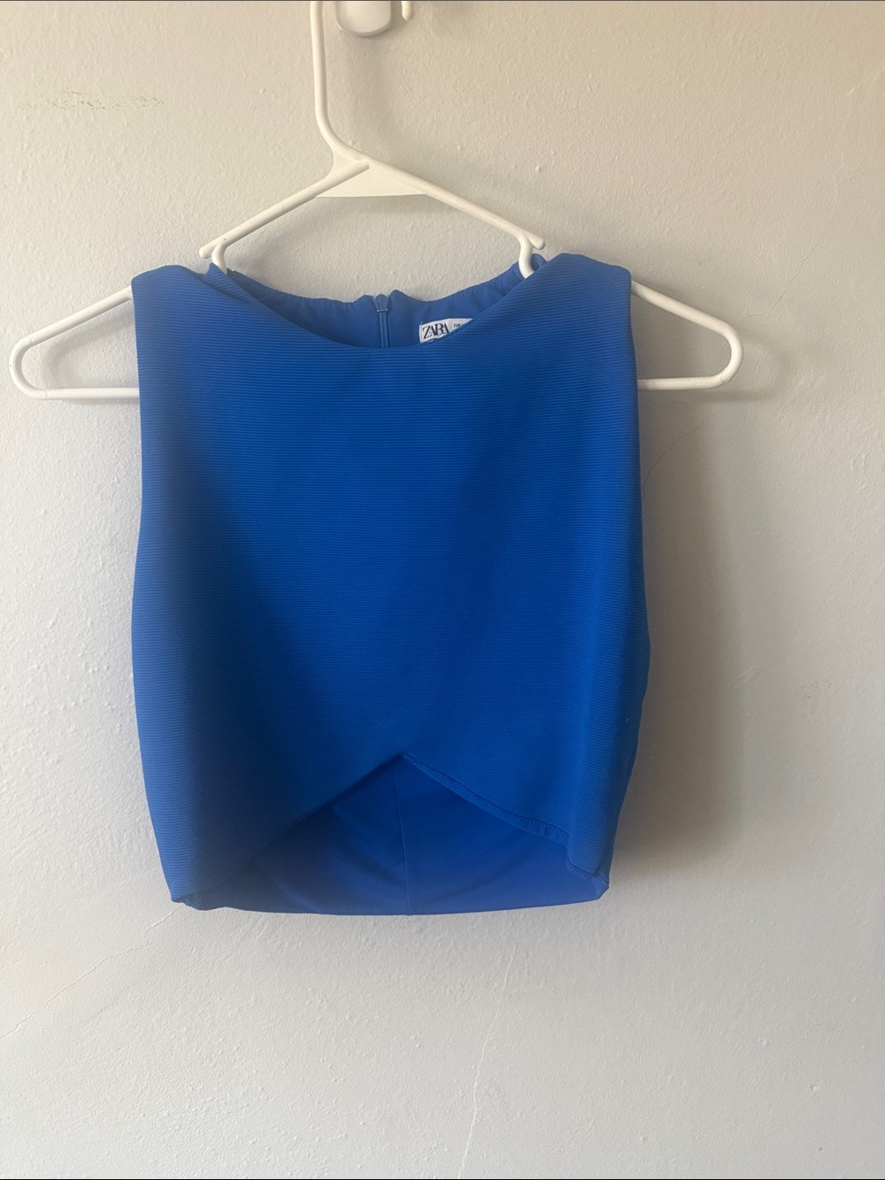 Zara Cobalt Blue Cropped Overlay Tank